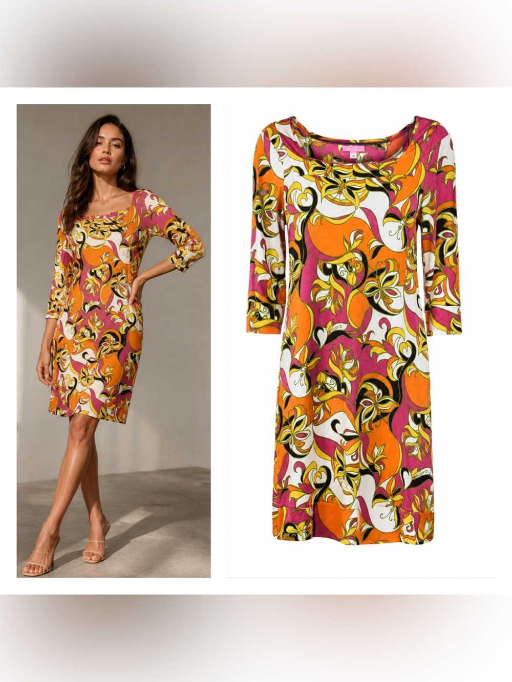 Vintage Lilly Pulitzer 100% Silk Dress Size 6 Mod Psychedelic Y2K Retro Rare